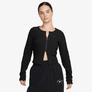 Nike Sportswear Chill Knit Rib Full-Zip Cardigan kobiety Bluzy czarny rozmiar Odzież