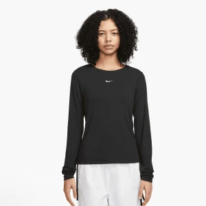 Nike Sportswear Essential Rib Long Sleeve Mod Crop Top kobiety Długie rękawy czarny rozmiar Odzież