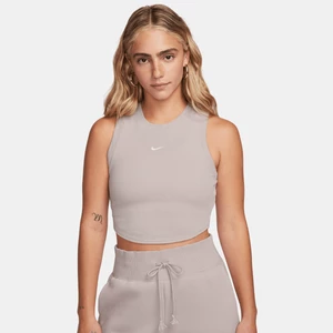 Sportswear Essentials Geripptes, verkürztes Tanktop für Damen, marki NIKEApparel, w kolorze Beż, rozmiar