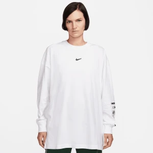 Sportswear Long Sleeve Boyfriend Tee Print Swoosh, markiNike, Bluzy, w kolorze beż, rozmiar: