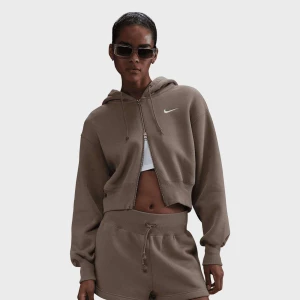 Zdjęcie produktu Nike Sportswear Phoenix Fleece Loose Crop Full-Zip Hoodie kobiety Bluzy brązowy rozmiar Odzież