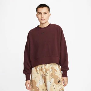 Sportswear Plush Mod Crop Crew-Neck Sweatshirt, markiNike, Bluzy, w kolorze czerwony, rozmiar: