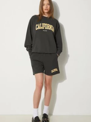 Sporty & Rich bluza bawełniana California Crewneck damska kolor czarny z nadrukiem WS067S405CF