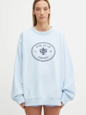Sporty & Rich bluza bawełniana Eden Crest Embroidered damska kolor niebieski wzorzysta ST07160621BL90
