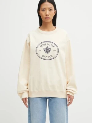 Sporty & Rich bluza bawełniana Eden Crest Embroidered kolor beżowy z aplikacją ST07160621CR01