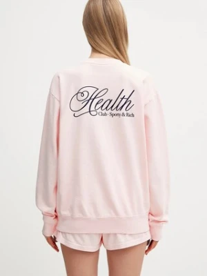 Sporty & Rich bluza bawełniana Health Script damska kolor różowy z nadrukiem ST071620078P140