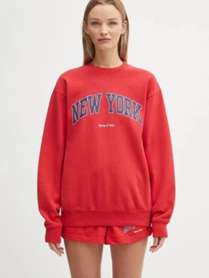 Sporty & Rich bluza bawełniana New York Ivy damska kolor czerwony z nadrukiem ST071602077RE15
