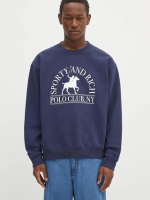 Sporty & Rich bluza bawełniana Polo Club kolor granatowy z nadrukiem ST071612252BL106
