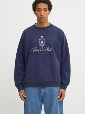 Sporty & Rich bluza bawełniana Vendome Embroidered kolor granatowy z aplikacją ST071602231BL106