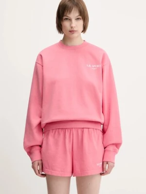 Sporty & Rich bluza bawełniana Wimbledon damska kolor różowy z nadrukiem ST071612201P139