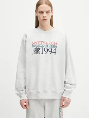 Sporty & Rich bluza Finish Line kolor szary z nadrukiem ST071514167GY03
