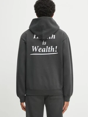 Sporty & Rich bluza Health Is Wealth Soft kolor szary z kapturem z nadrukiem ST084625300BA02