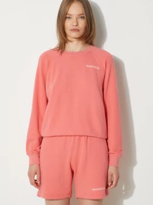 Sporty & Rich bluza Serif Logo Soft Crewneck damska kolor różowy gładka WS047S402SC