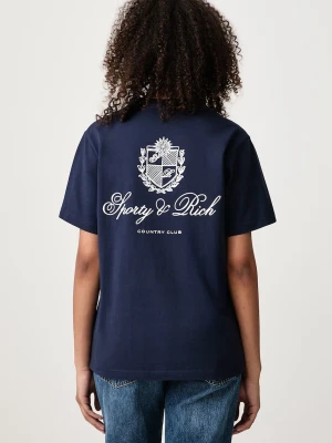 Sporty & Rich Club Script T-shirt bawełniany damski
