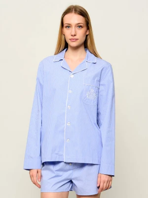 Sporty&Rich Góra od piżamy NY Crest | Relaxed fit Sporty & Rich niebieski