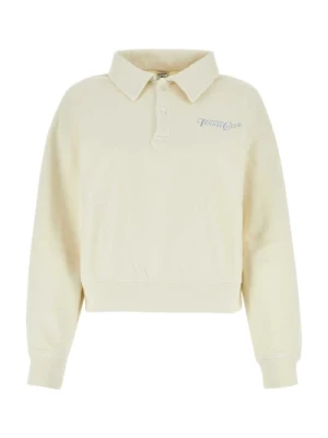 Sporty & Rich, Ivory Bawełniany Polo Shirt White, female,