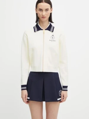 Sporty & Rich kardigan Crown Tennis Zipped damski kolor biały lekki CA006621202WH06