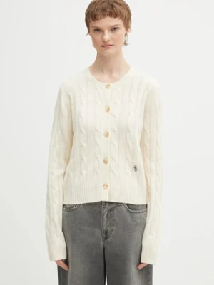 Sporty & Rich kardigan wełniany SRC Cableknit Cashmere