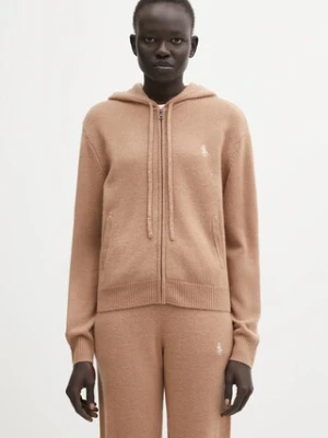 Sporty & Rich kardigan wełniany SRC Cashmere damska kolor brązowy CA00264302BE02