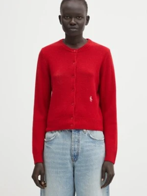 Sporty & Rich kardigan wełniany SRC Cashmere damski kolor czerwony WS07364302RE15