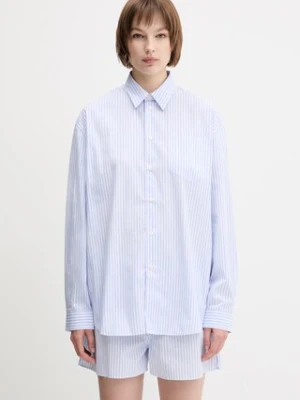 Sporty & Rich koszula bawełniana Src Oversized damska kolor niebieski relaxed z kołnierzykiem klasycznym SI006612302ST08