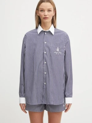 Sporty & Rich koszula bawełniana Vendome Oversized damska kolor granatowy relaxed z kołnierzykiem klasycznym SI019602231ST02