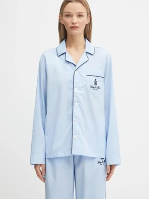 Sporty & Rich koszula piżamowa bawełniana Vendome Pyjama damska kolor niebieski bawełniana SI021602231BL90