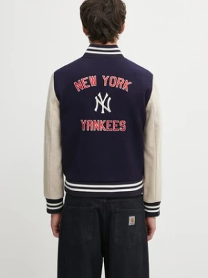 Sporty & Rich kurtka bomber wełniana Champions Wool Varsity kolor granatowy przejściowa OW007623633BL111