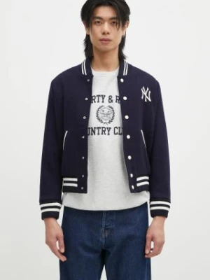 Sporty & Rich kurtka bomber wełniana Yankees Serif Varsity kolor granatowy przejściowa OW007505635BL32