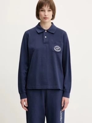 Sporty & Rich longsleeve bawełniany Riding Club Longsleeve Pique Polo kolor granatowy TO086612244BL106