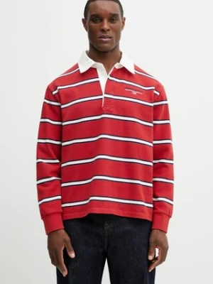 Sporty & Rich longsleeve bawełniany S&R Nautical Rugby kolor czerwony wzorzysty TO09563178RE35