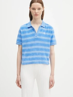 Sporty & Rich polo bawełniane Src Terry damski kolor niebieski TO001620302BL24