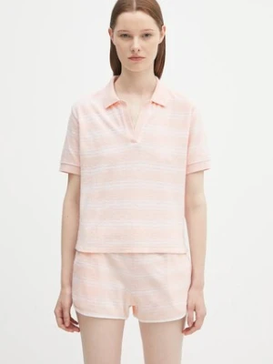 Sporty & Rich polo bawełniane Src Terry damski kolor różowy TO001620302ST65