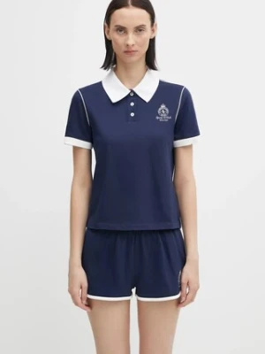 Sporty & Rich polo Crown 70S Pique damski kolor granatowy TO057621304BL107