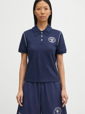 Sporty & Rich polo Eden Crest Embroidered Pique damski kolor granatowy TO05760666BL107