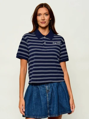 Sporty&Rich Polo Signature | Relaxed fit Sporty & Rich granatowy