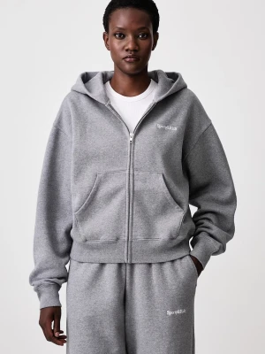 Sporty & Rich Serif Logo bluza rozpinana z kapturem bawełniana damska