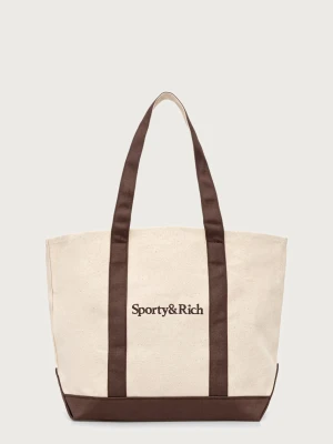 Sporty & Rich Serif Logo torebka shopper damska bawełniana