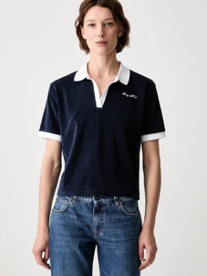 Sporty & Rich Signature Logo polo bawełniane damskie