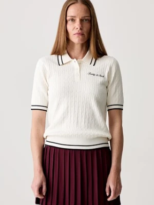 Sporty & Rich Signature Logo polo z wiskozą damskie