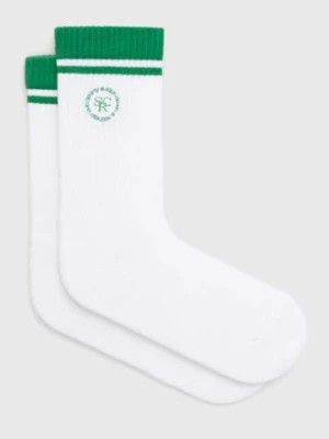 Sporty & Rich skarpetki bawełniane SRHWC Embroidered Socks kolor biały AC026S405SW