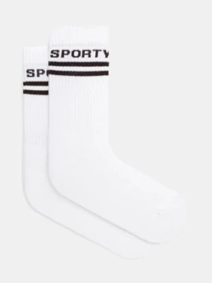 Sporty & Rich skarpetki Bold Logo damskie kolor biały AC034512308WH01