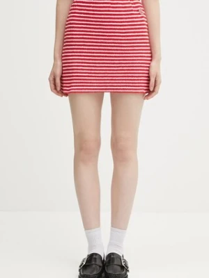 Sporty & Rich spódnica Serif Logo Striped Terry Aline kolor czerwony mini ołówkowa SK017602300ST67