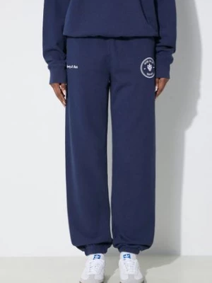 Sporty & Rich spodnie dresowe bawełniane Eden Crest Sweatpants kolor granatowy z nadrukiem SW1072NA