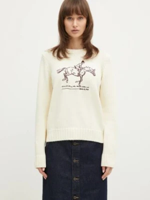 Sporty & Rich sweter bawełniany Horse Knitted kolor beżowy  WS065512245CR01