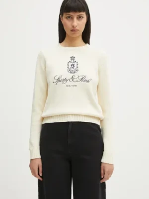 Sporty & Rich sweter bawełniany Vendome Knitted damski kolor beżowy WS065606205WH37