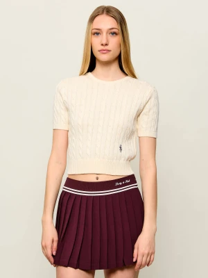 Sporty&Rich Sweter | Cropped Fit Sporty & Rich ecru