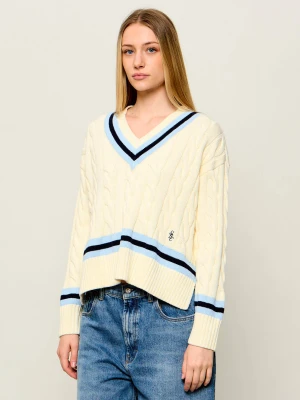 Sporty&Rich Sweter IDORA | Relaxed fit Sporty & Rich kremowy