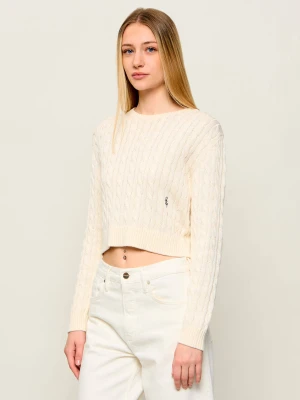 Sporty&Rich Sweter ISAO | Cropped Fit Sporty & Rich ecru