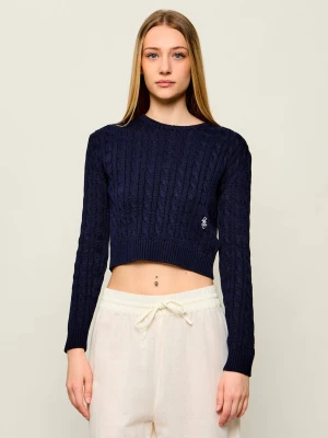 Sporty&Rich Sweter Isao | Cropped Fit Sporty & Rich granatowy